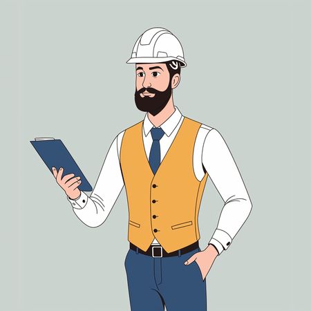 Ingénieur avec un presse-papiers  Image IA
