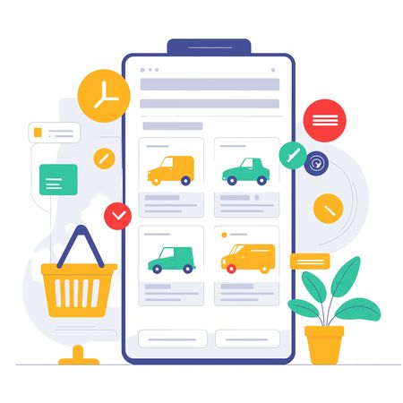 Interface de l'application d'achat de véhicules en ligne  Image IA