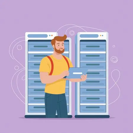 IT Professional Managing Servers In Data Center  AI Image