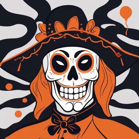 Squelette souriant du Jour des morts AI Image