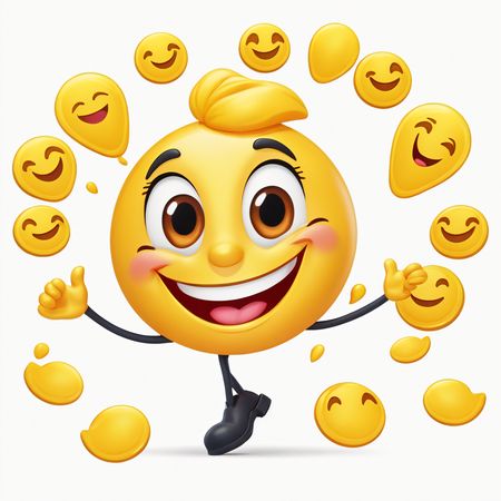 Joyful Emoji Character With Thumbs Up   DELETE  AI Image