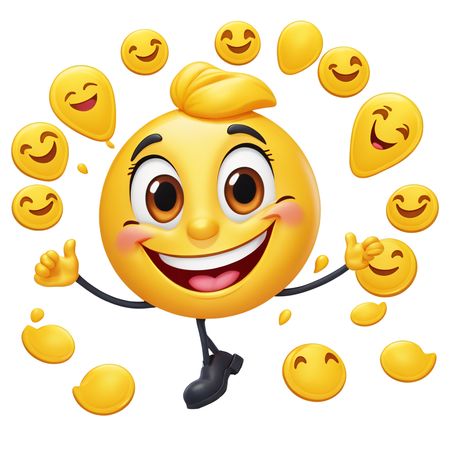 Joyful Emoji Character With Thumbs Up   DELETE  AI Image