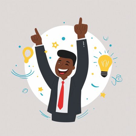 Jubilant Businessman With A Business Idea  AI Image