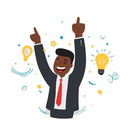 Jubilant Businessman With A Business Idea  AI Image