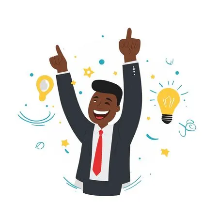 Jubilant Businessman With A Business Idea  AI Image