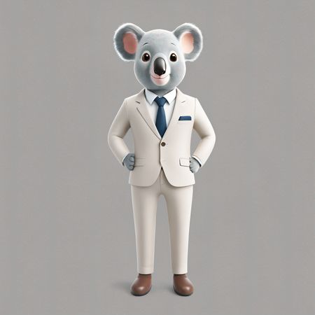 Koala en costume  Image IA