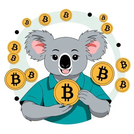 Koala Holding Bitcoin Coins  AI Image