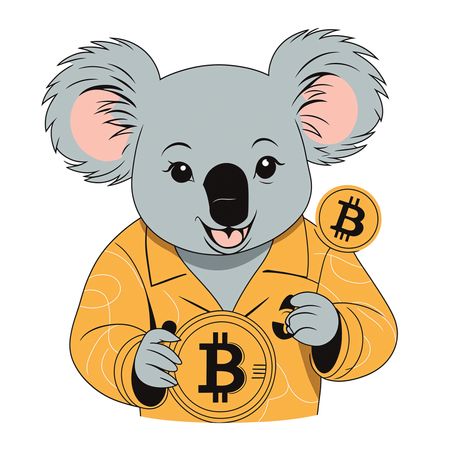Koala Holding Bitcoin Coins  AI Image
