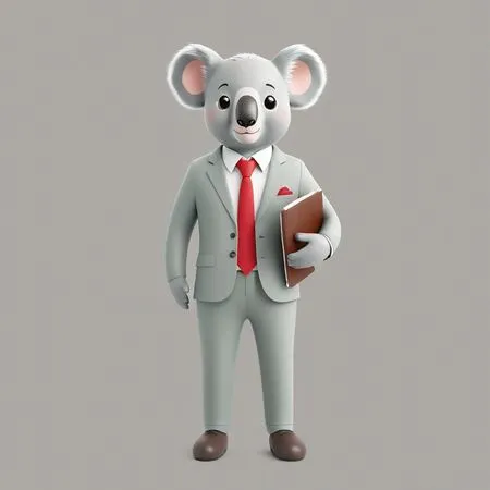 Koala In Business Suit Holding Folder AI Image