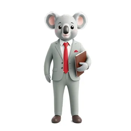 Koala In Business Suit Holding Folder  AI Image