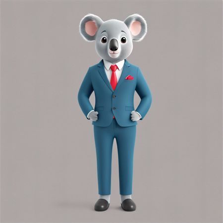 Koala In Suit  AI Image