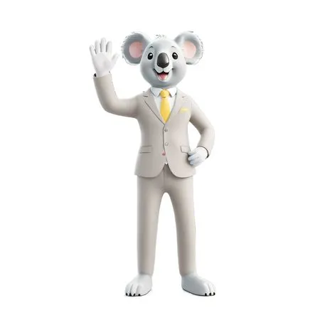 Koala In Suit Waving  AI Image