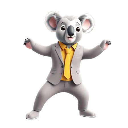 Koala In Suit With Playful Pose  AI Image