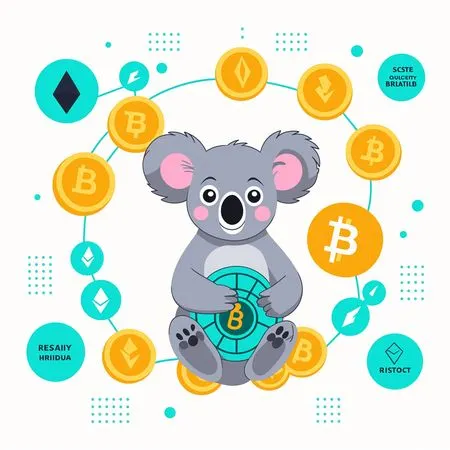 Koala mit digitalen Münzen  KI-Bild