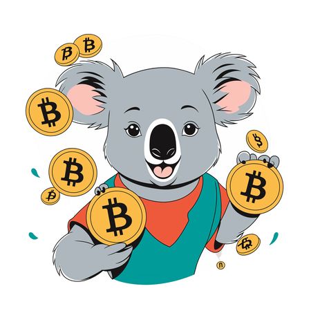 Koala With Bitcoins  AI Image