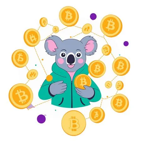 Koala With Bitcoins In A Crypto Network  AI Image