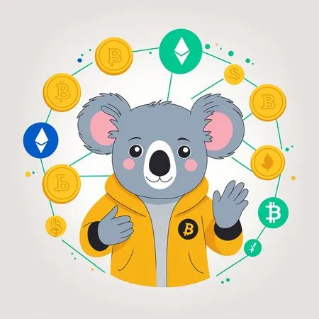 Koala With Cryptocurrency Symbols  AI Image