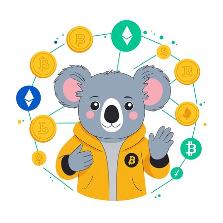 Koala With Cryptocurrency Symbols  AI Image