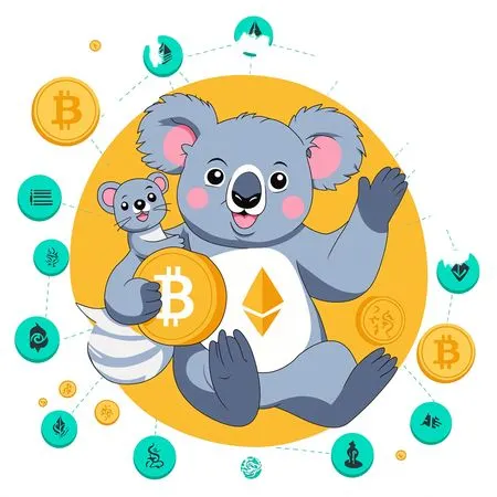 Koala With Cryptocurrency Symbols  AI Image