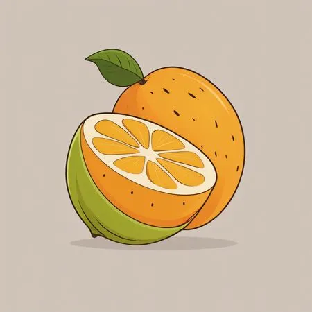 Laranja cortada ao meio  Imagem de IA
