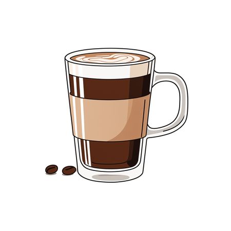 Latte In Mug With Coffee Beans  AI Image