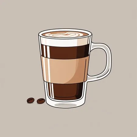 Latte In Mug With Coffee Beans  AI Image