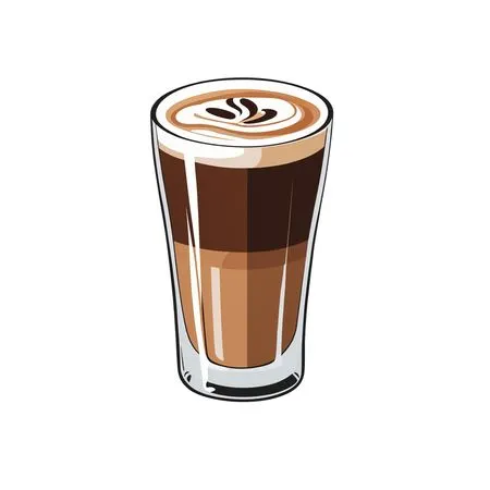 Layered Latte In Glass  AI Image