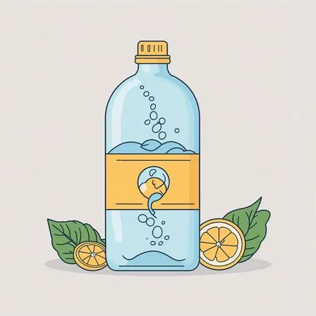 Lemon flavored Water Bottle  AI Image