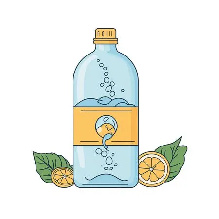 Lemon flavored Water Bottle  AI Image