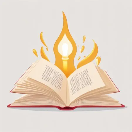 Livro aberto com lâmpada brilhante  Imagem de IA