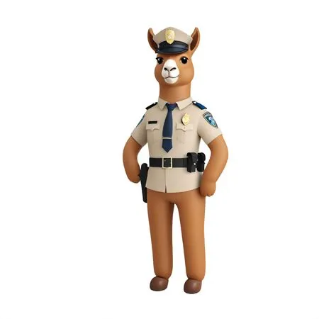Llama In Police Uniform  AI Image