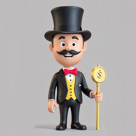 Magician Holding A Dollar-sign Cane  AI Image