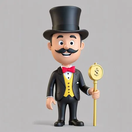 Magician Holding A Dollar-sign Cane  AI Image