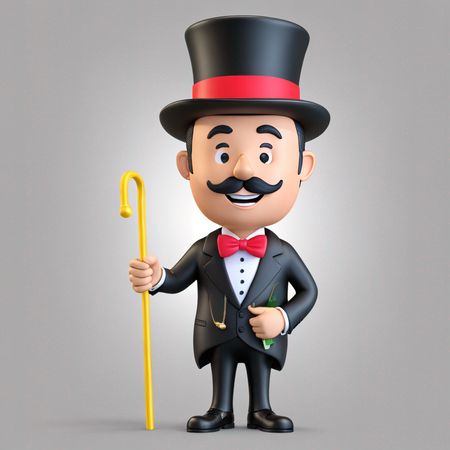 Magician In Formal Attire With A stick  AI Image