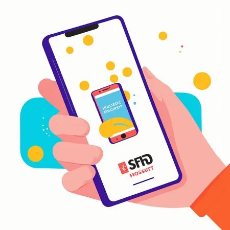 Main tenant un smartphone avec interface numérique  Image IA