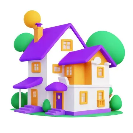 Maison de style dessin animé  Image IA