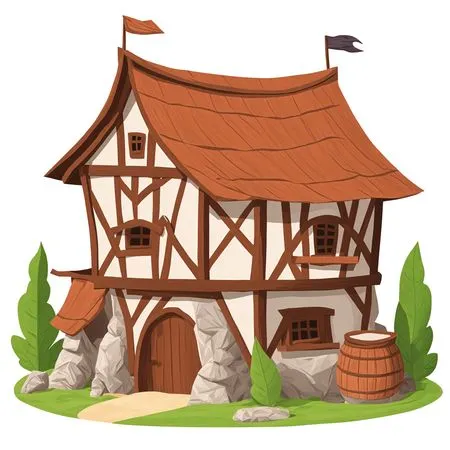 Maison médiévale fantaisiste  AI Image
