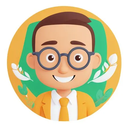 Male Avatar Of A Smiling Character In Glasses  AI Image
