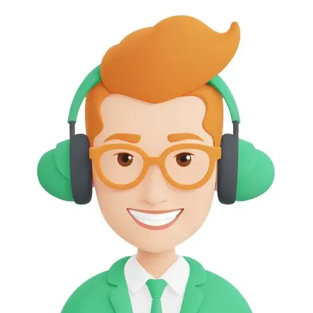 Male Character Wearing Headphones And Glasses  AI Image