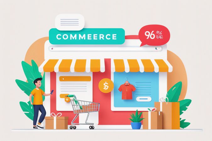 Male Doing Online Shopping During Discount  AI Image