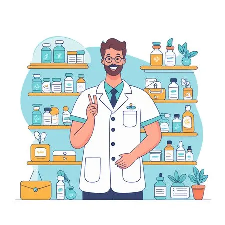 Male Pharmacist In Pharmacy  AI Image