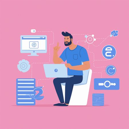 Male Programmer Working On Laptop  AI Image