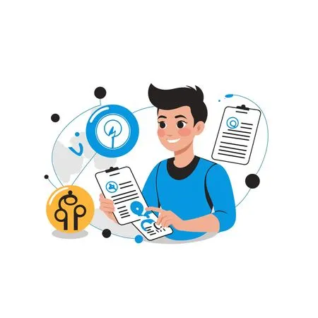 Man Analyzing Document  AI Image