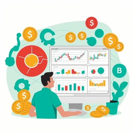 Man Analyzing Financial Data  AI Image
