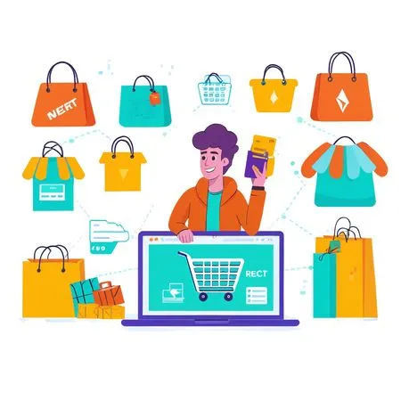 Man Doing Online Shopping  AI Image