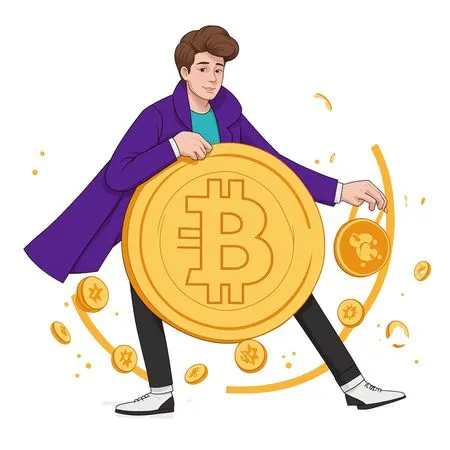 Man Holding A Bitcoin  AI Image