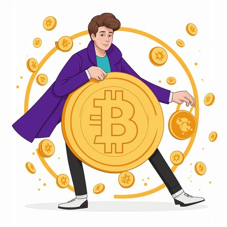 Man Holding A Bitcoin  AI Image