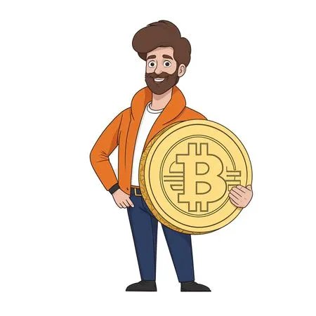 Man Holding Bitcoin  AI Image