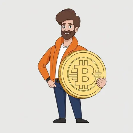 Man Holding Bitcoin  AI Image