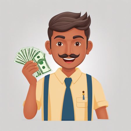 Man Holding Cash With A Smile  AI Image